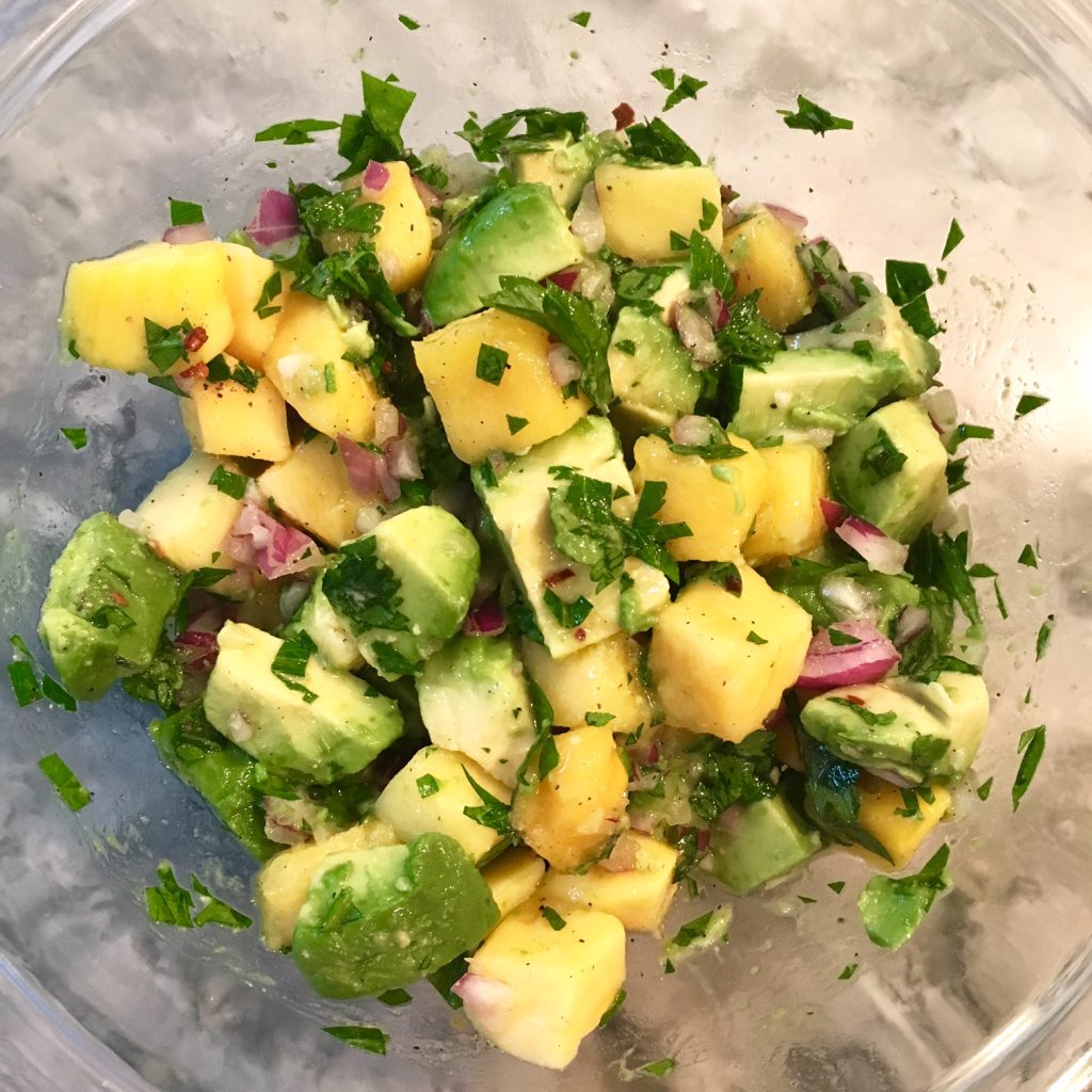 Swordfish Recipe with Avocado Mango Salsa Beth Daigle